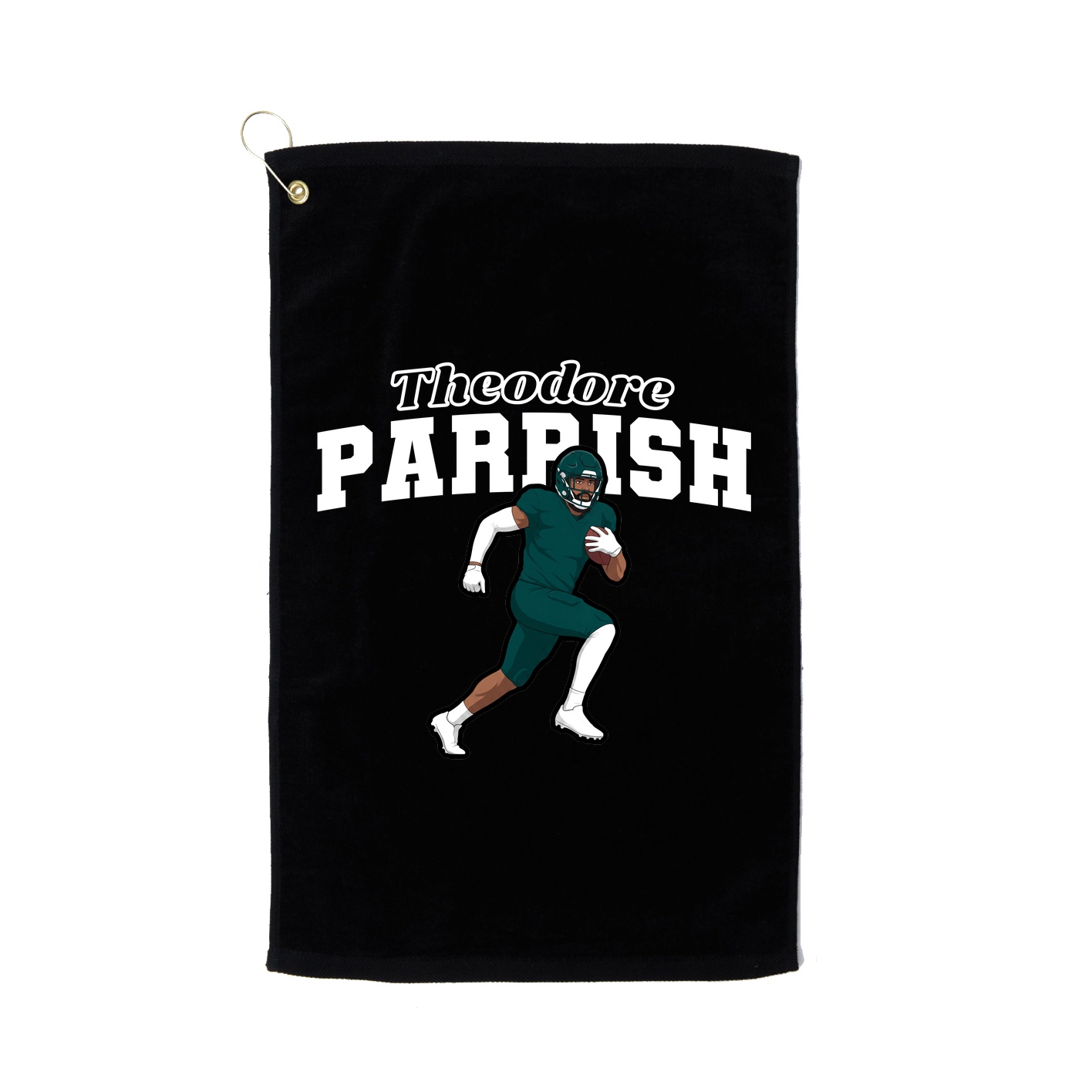 Golf Towel — Name Arch in Black