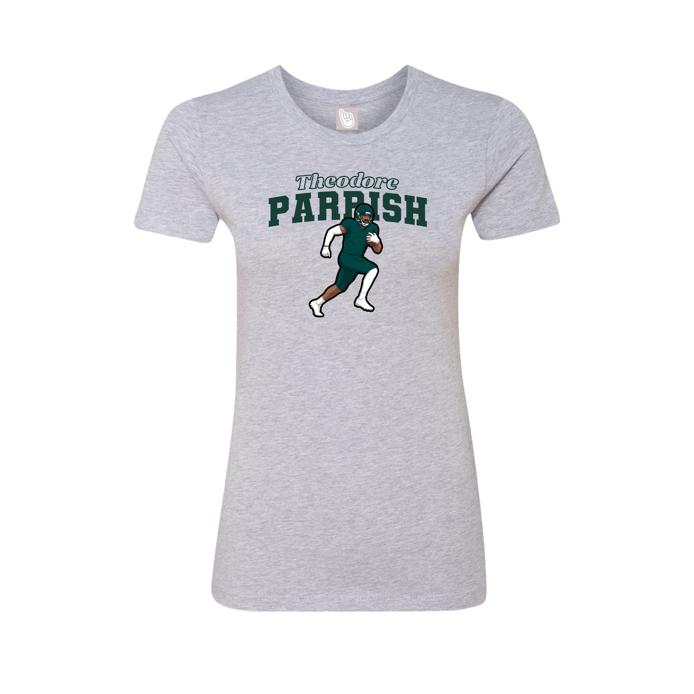 Fitted Women's Tee — Name Arch in Grey