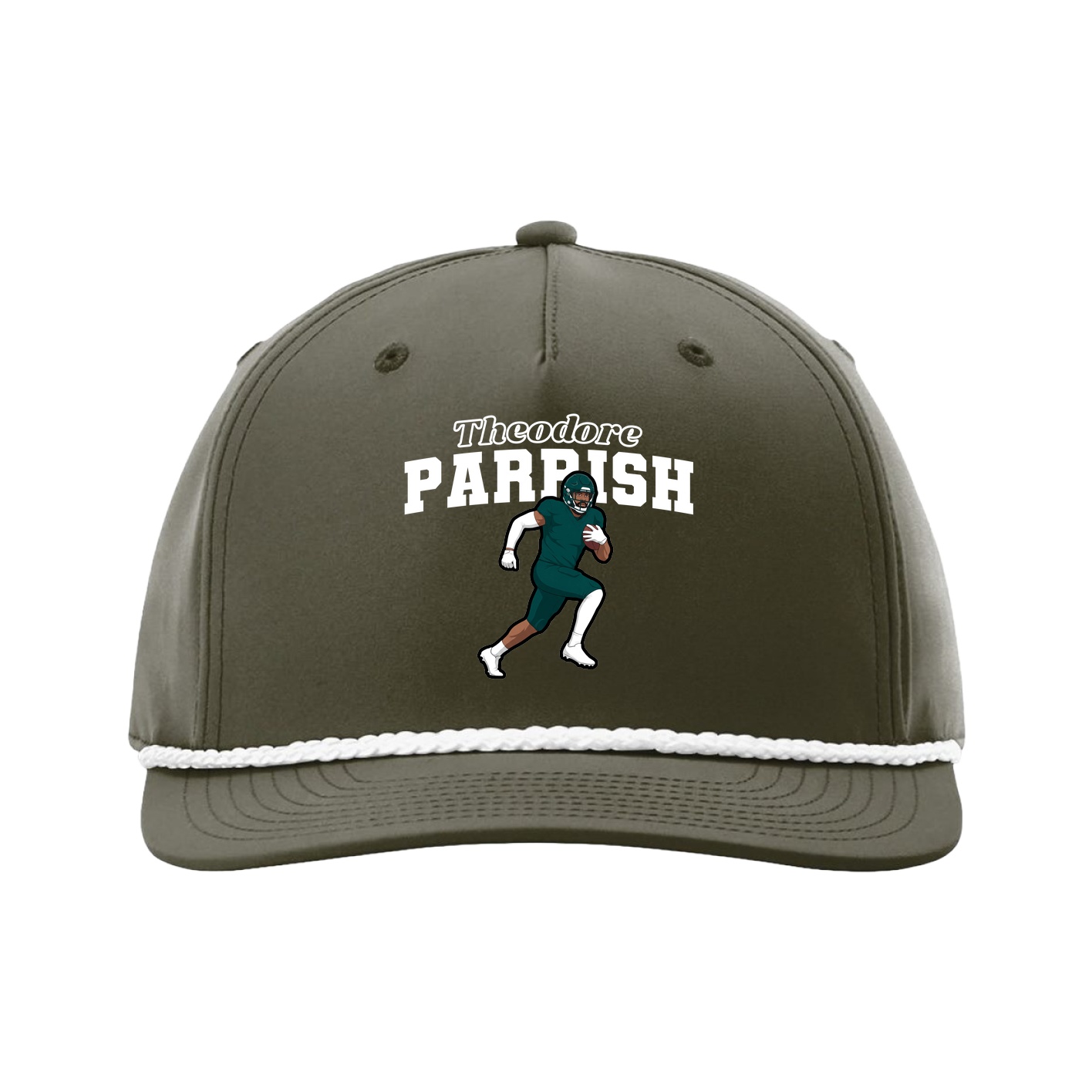 Five-Panel Classic Rope Cap — Name Arch in Green