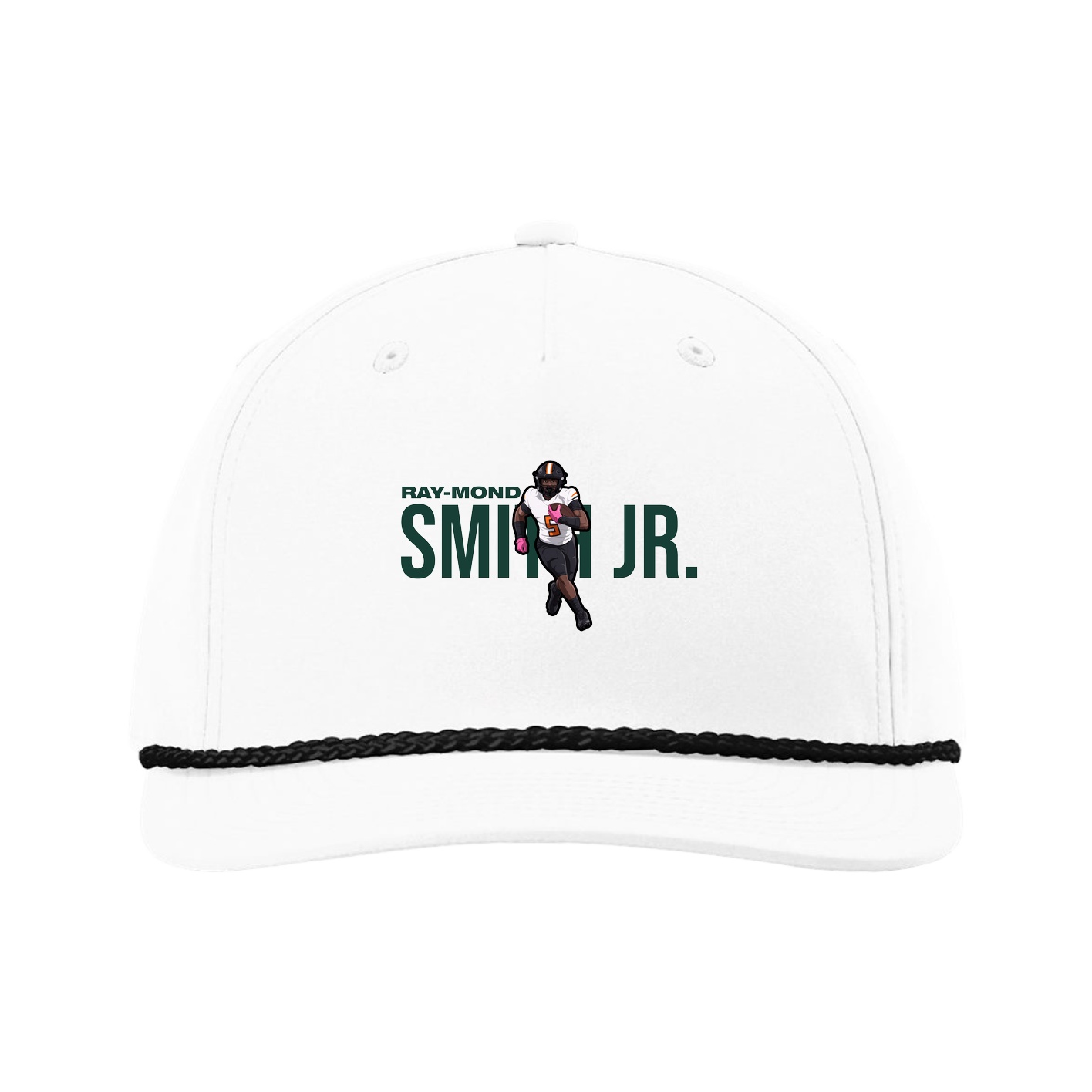 Five-Panel Classic Rope Cap — Player Name in White