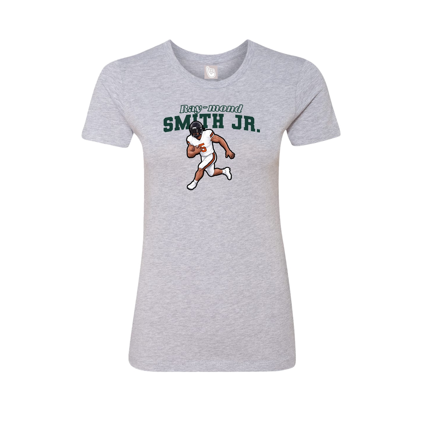 Fitted Women's Tee — Name Arch in Grey