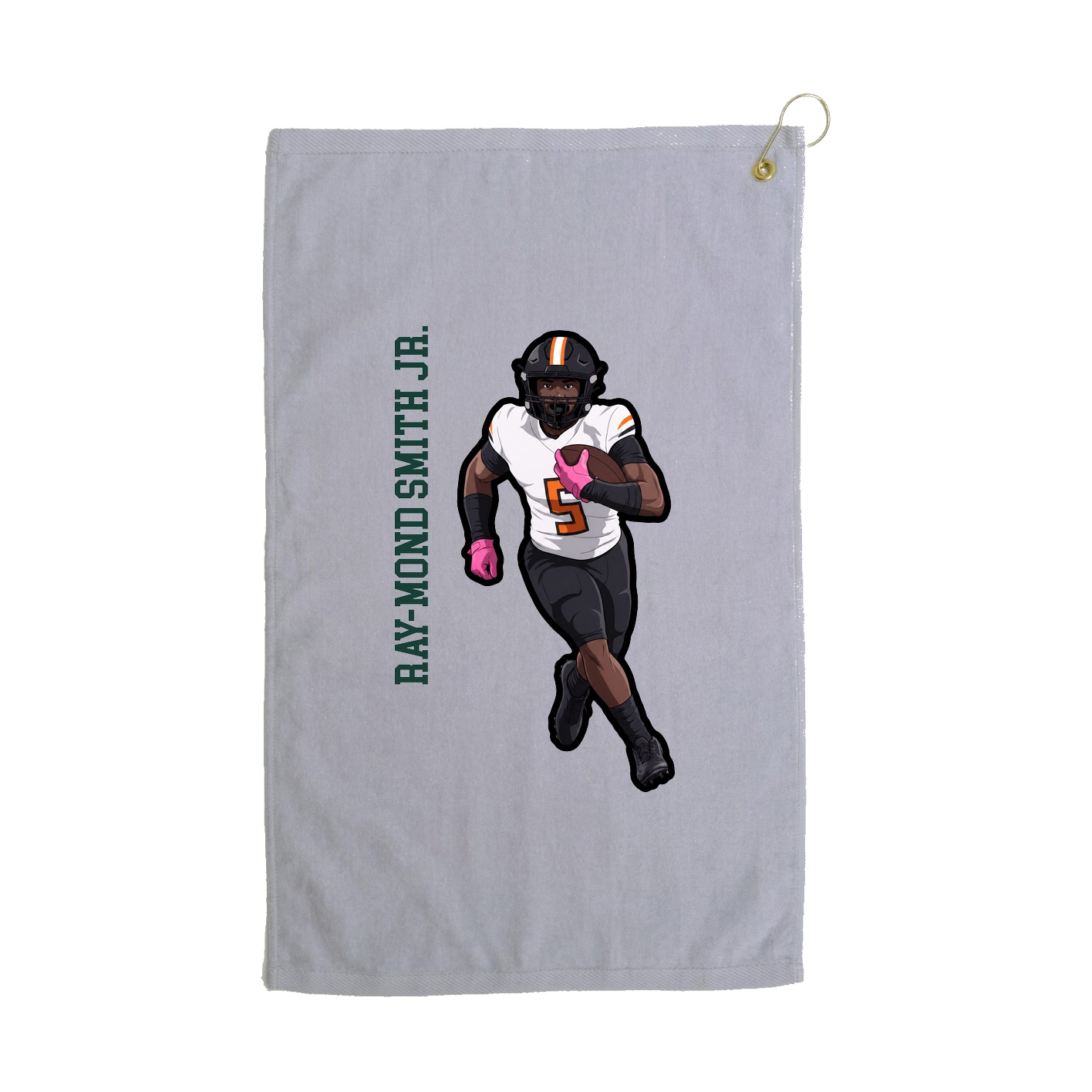 Golf Towel — Name Vertical in Grey