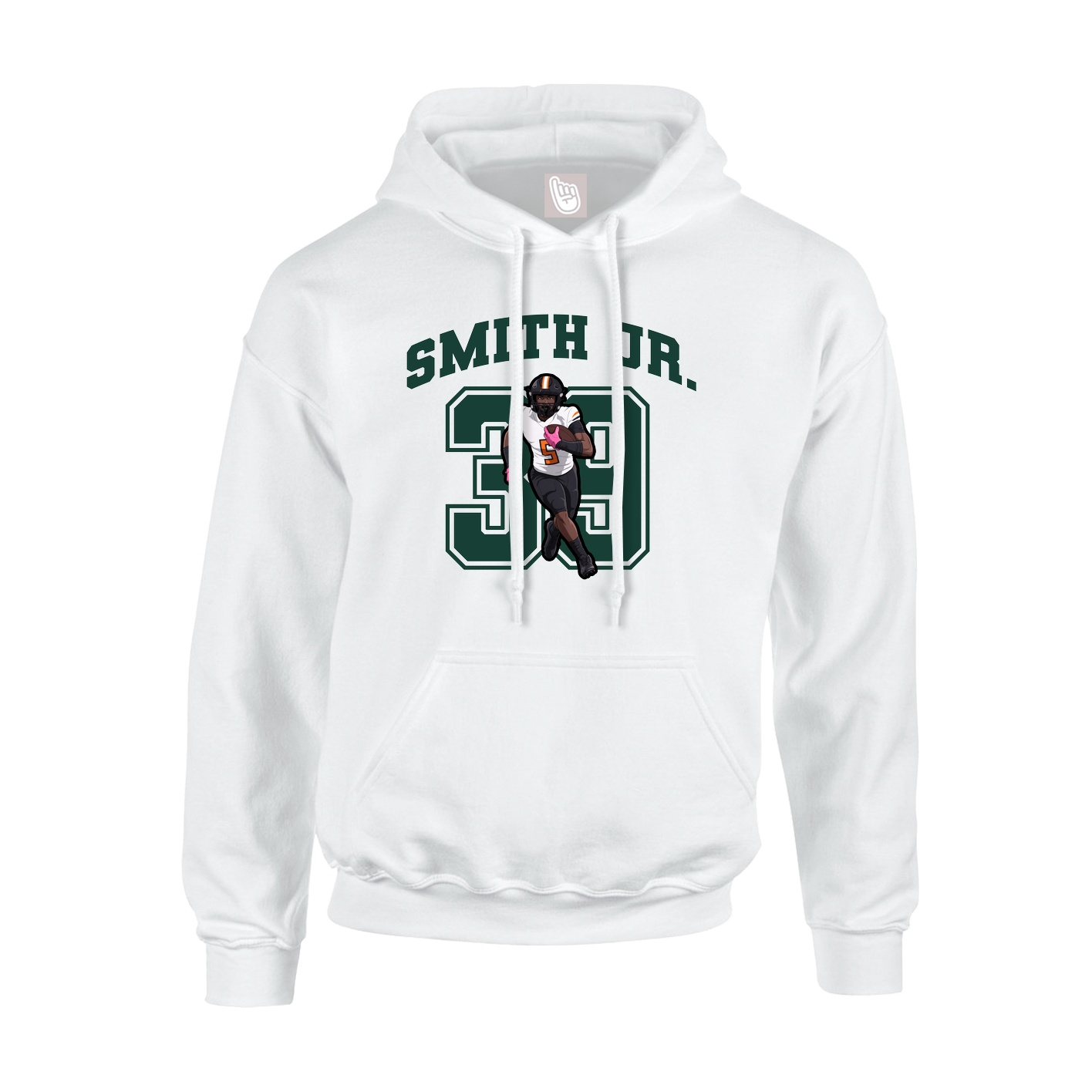 Youth Hoodie — Number in White