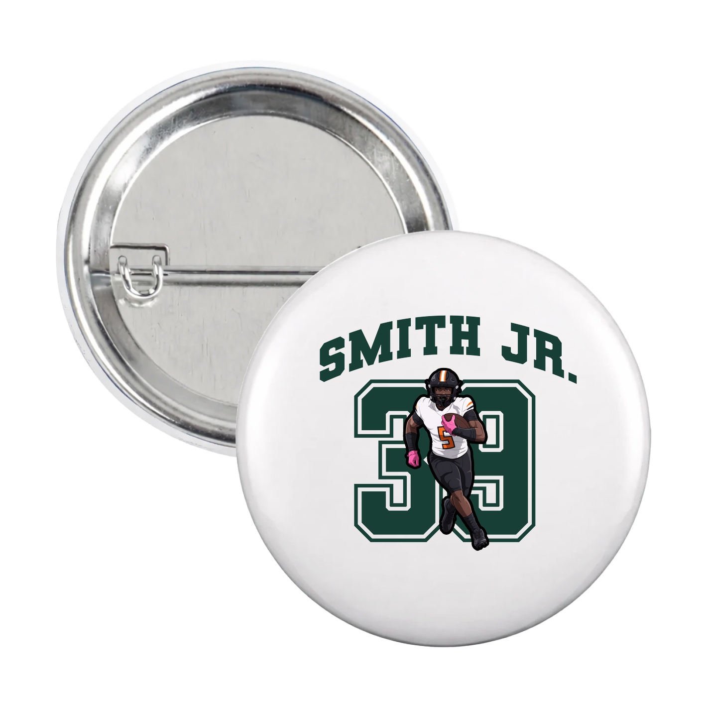 Game Day Button — Number in White