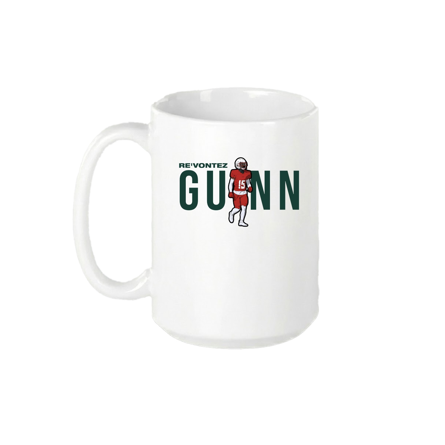 15oz Coffee Mug — Player Name in White