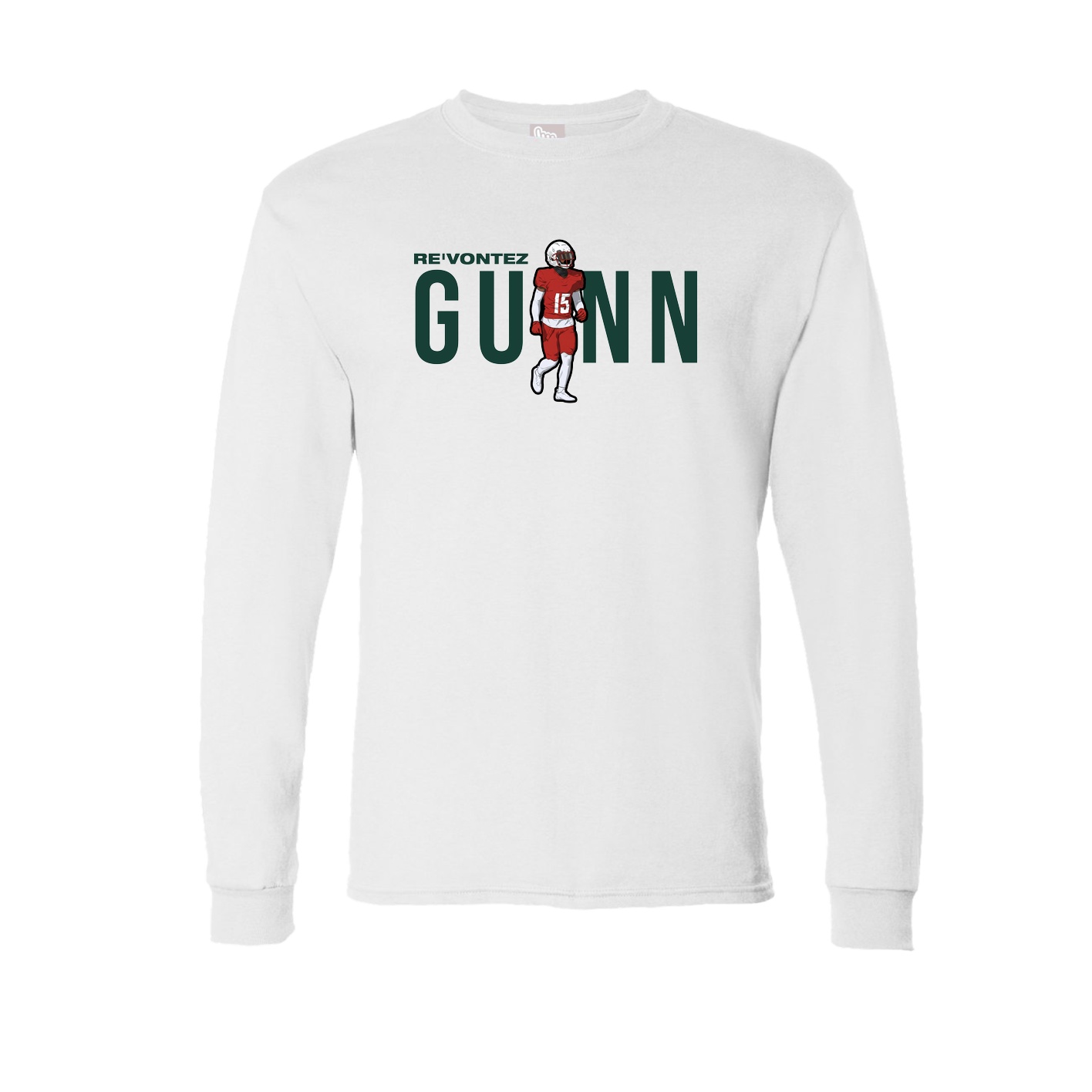 Long Sleeve Tee — Player Name in White