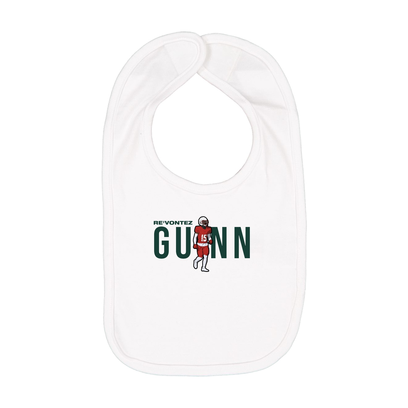 Infant Bib — Player Name in White