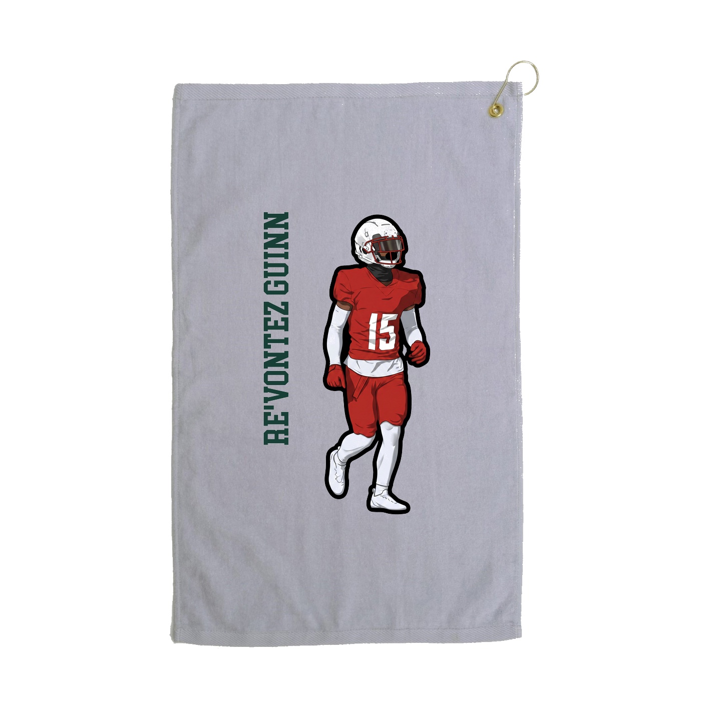 Golf Towel — Name Vertical in Grey