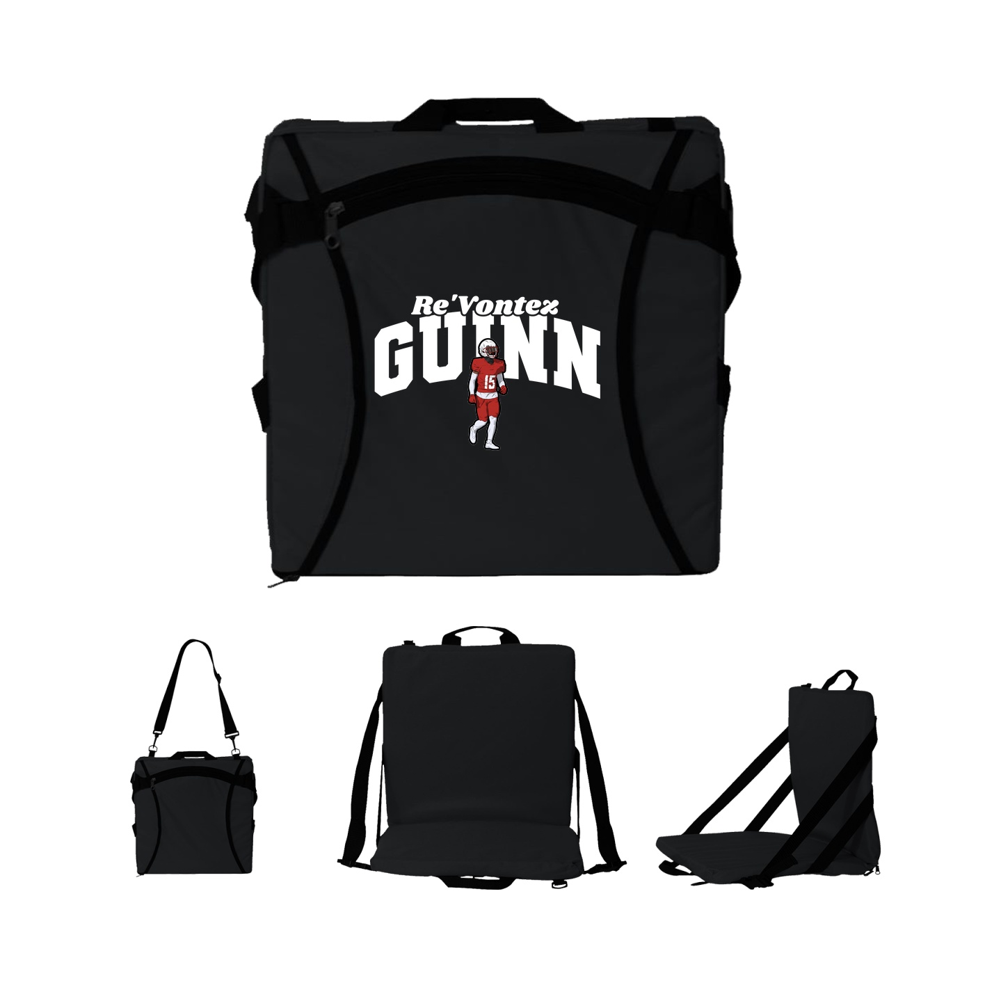 Folding Stadium Seat — Signature Arch in Black