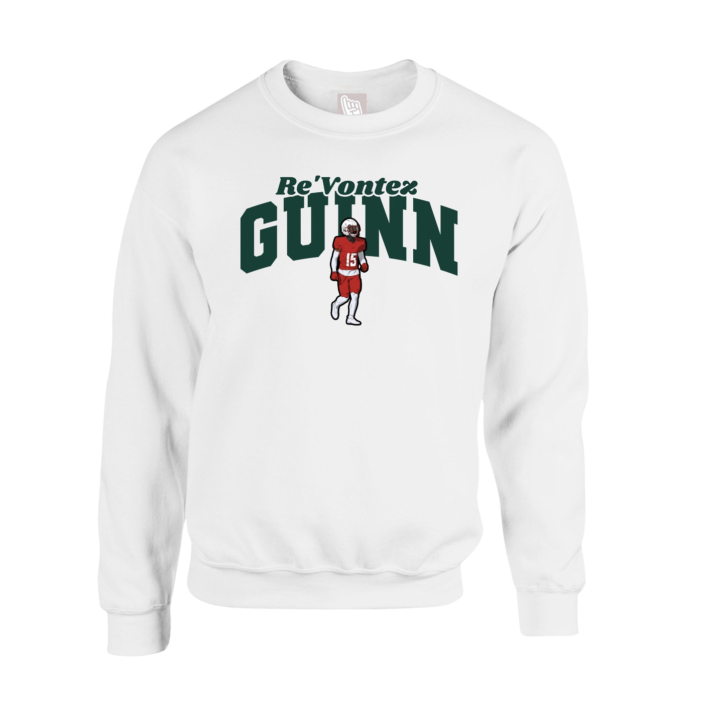 Fleece Crew — Signature Arch in White