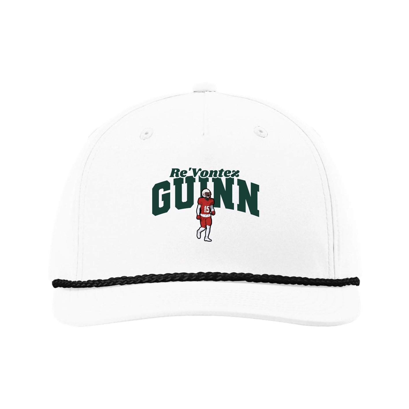 Five-Panel Classic Rope Cap — Signature Arch in White