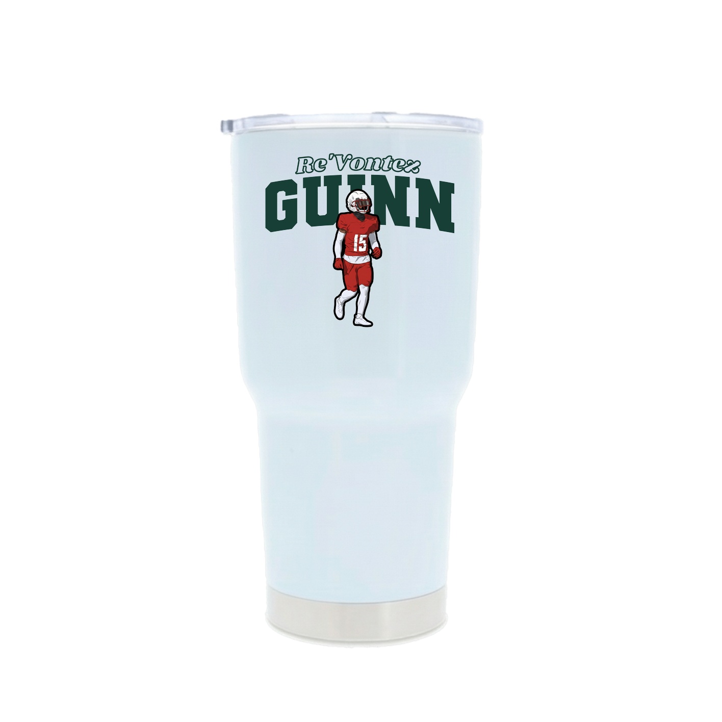 30oz Stainless Steel Tumbler — Name Arch in White