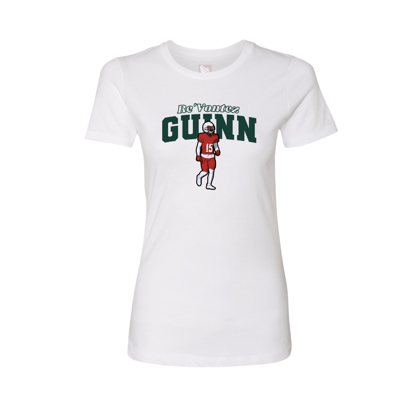 Fitted Women's Tee — Name Arch in White