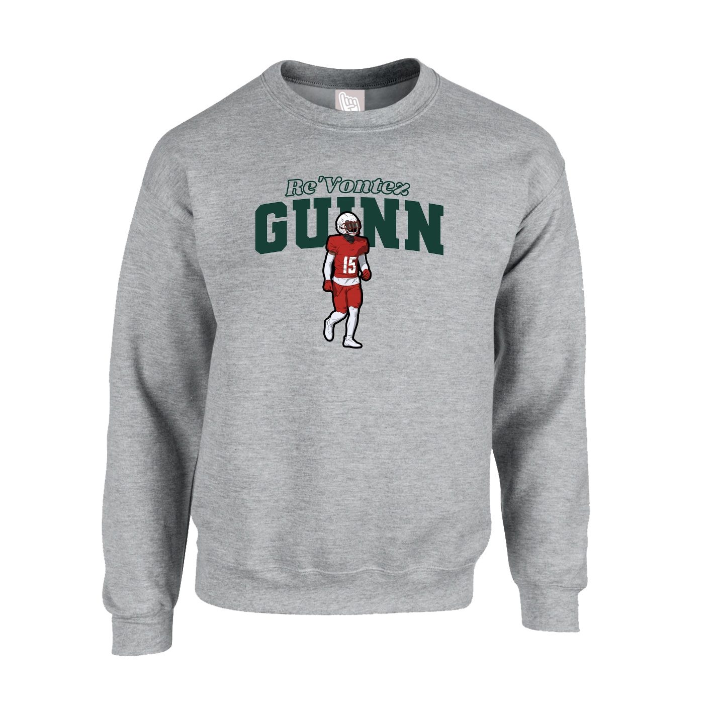Fleece Crew — Name Arch in Grey