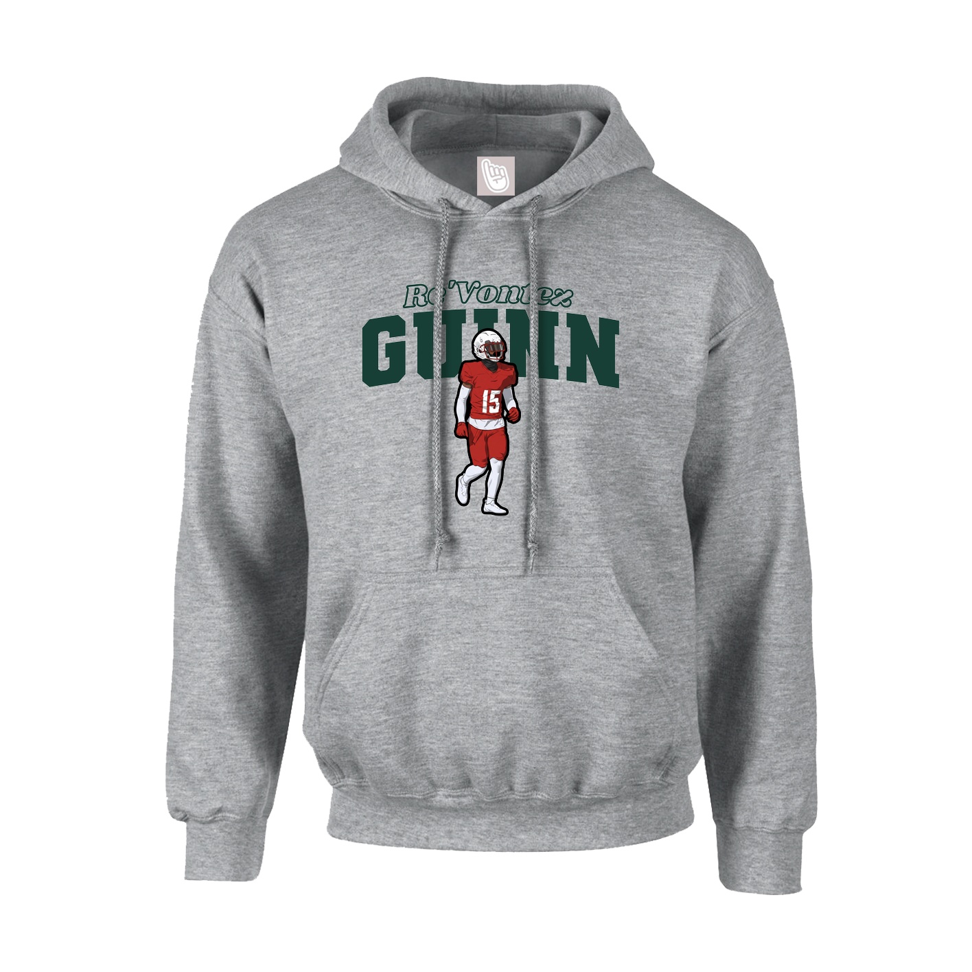 Youth Hoodie — Name Arch in Grey