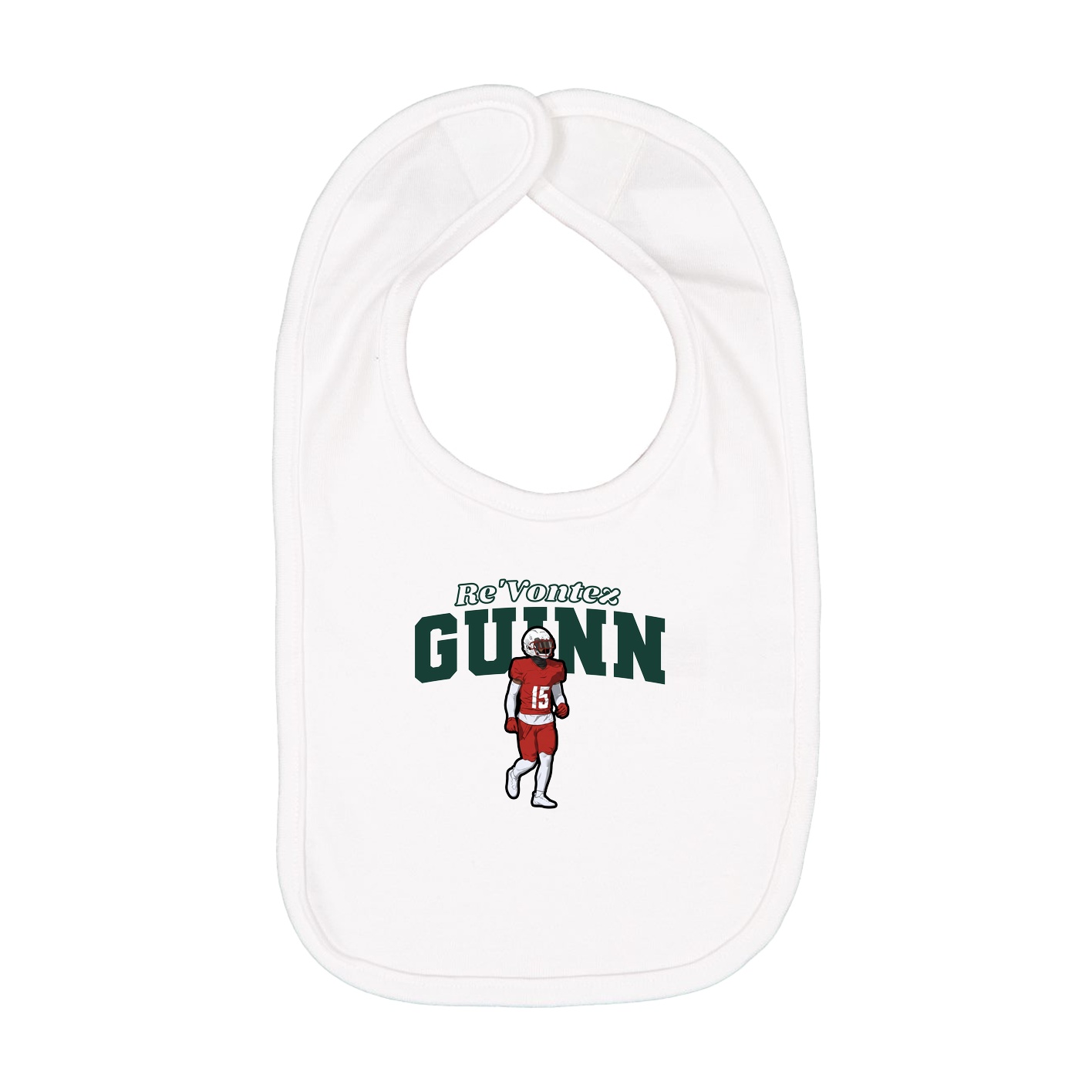 Infant Bib — Name Arch in White