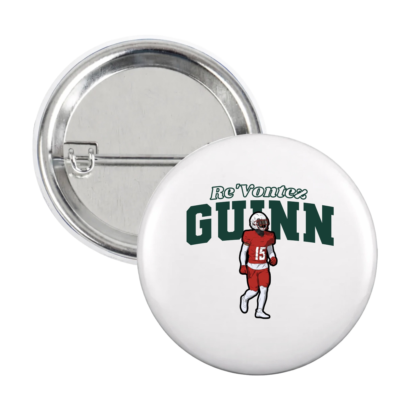 Game Day Button — Name Arch in White