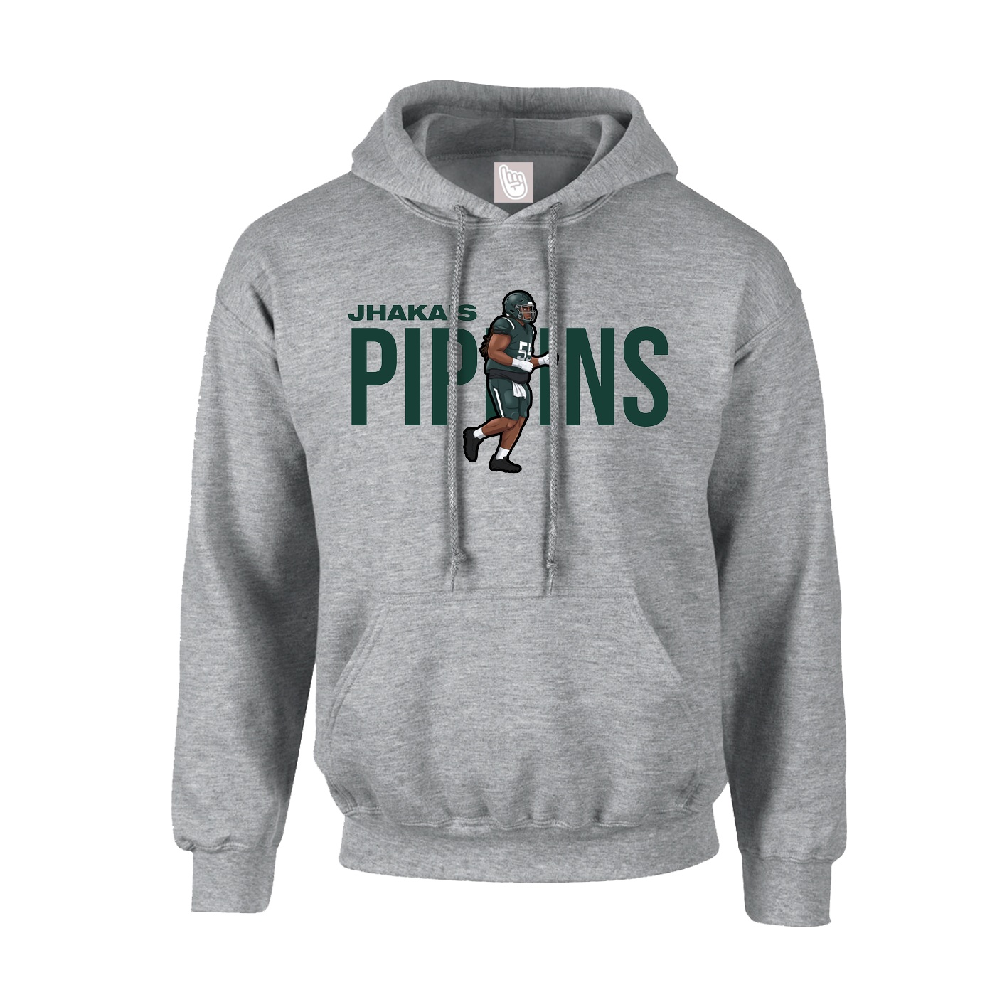 Hoodie — Player Name in Grey