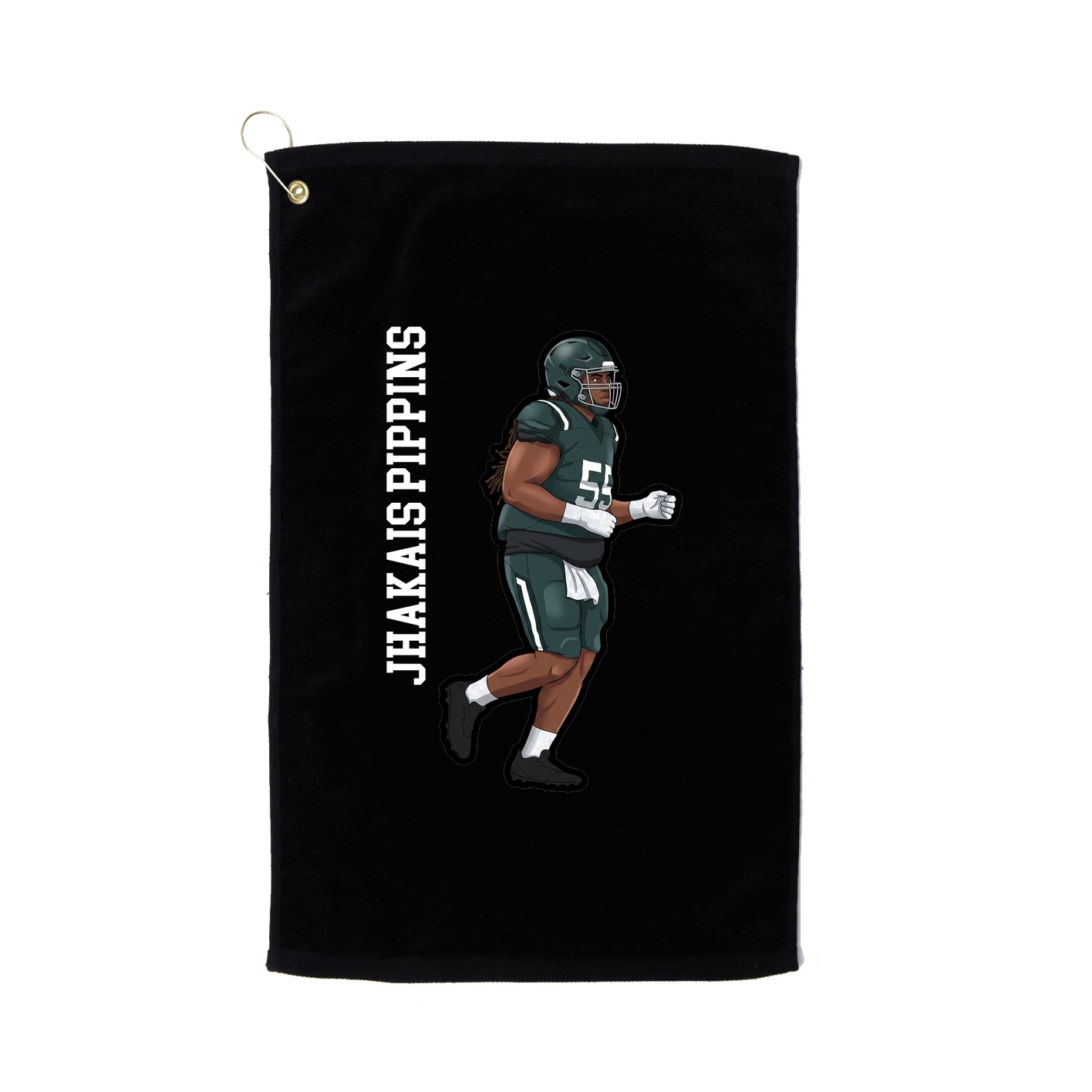 Golf Towel — Name Vertical in Black