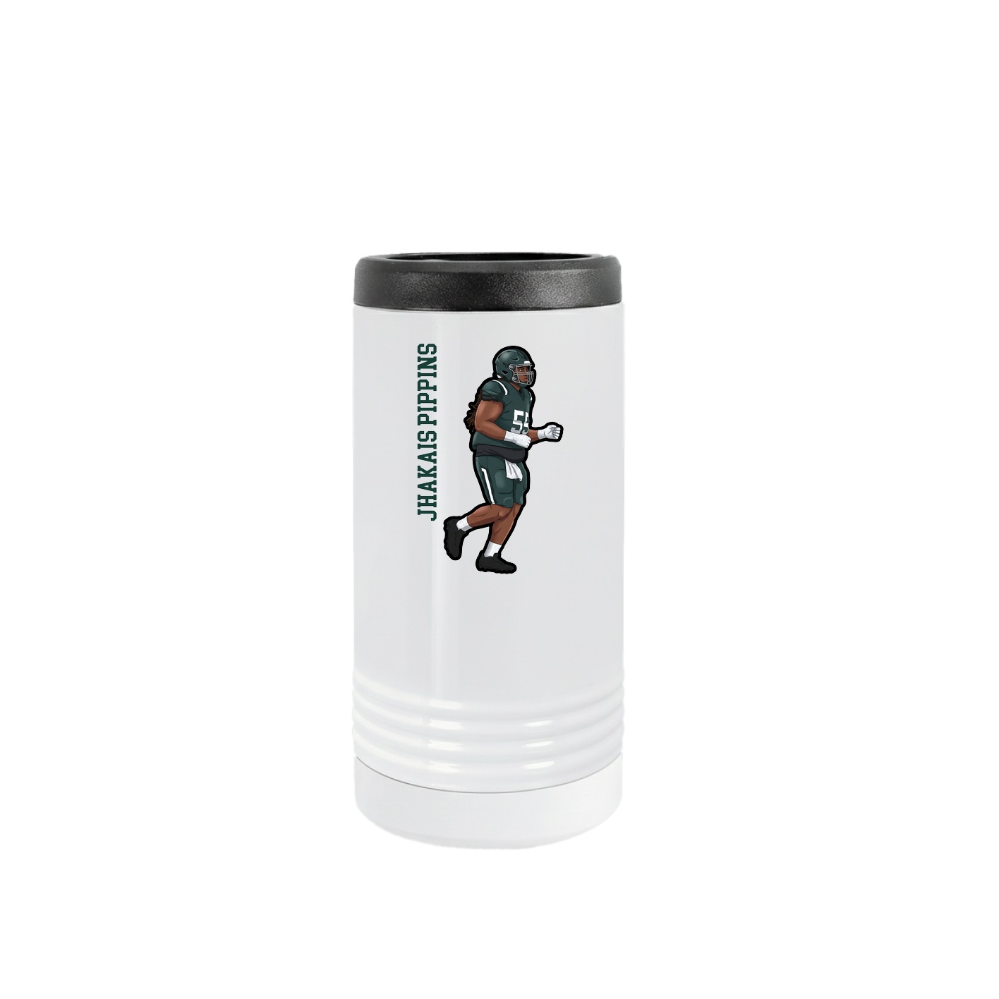 Slim Beverage Holder — Name Vertical in White