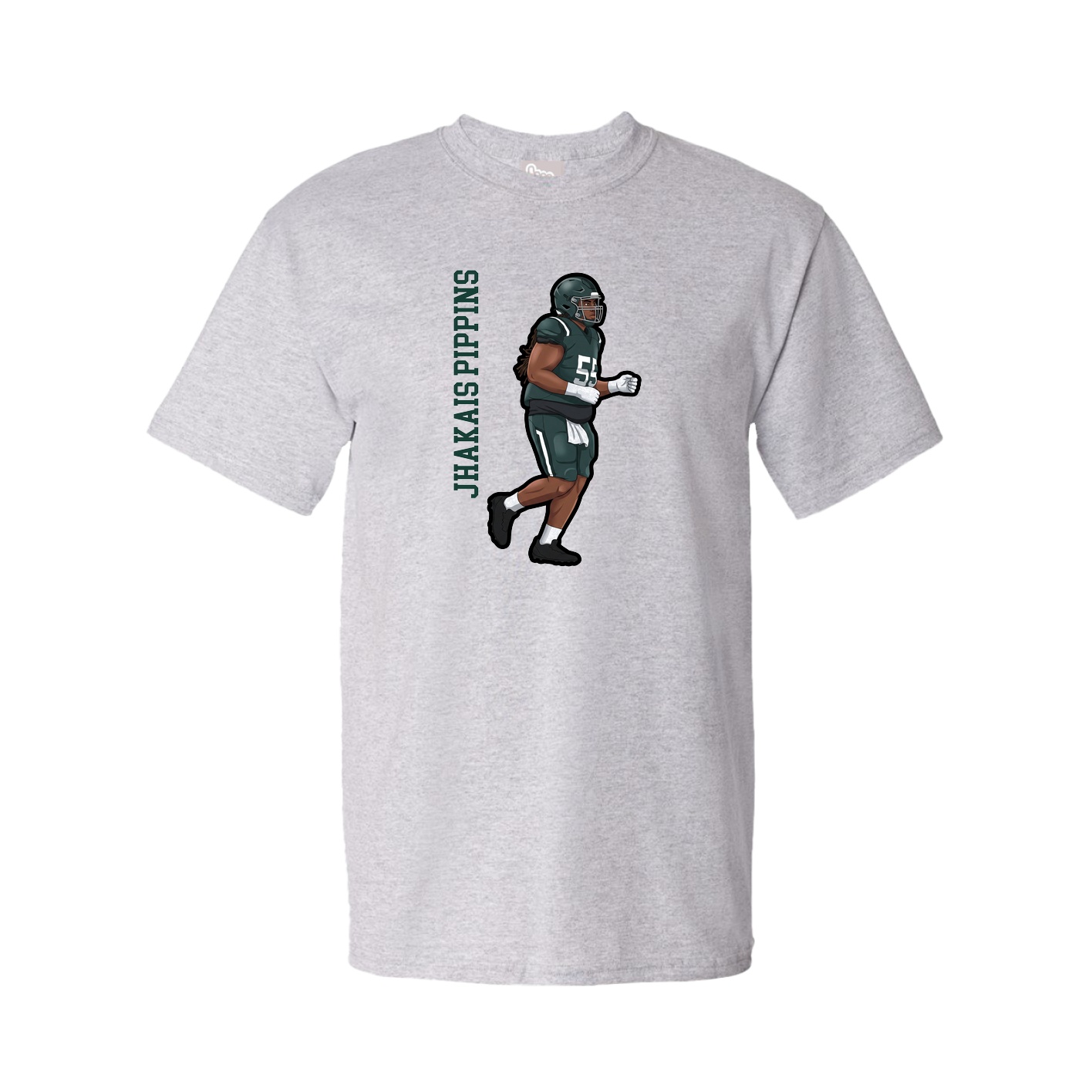 Tee — Name Vertical in Grey