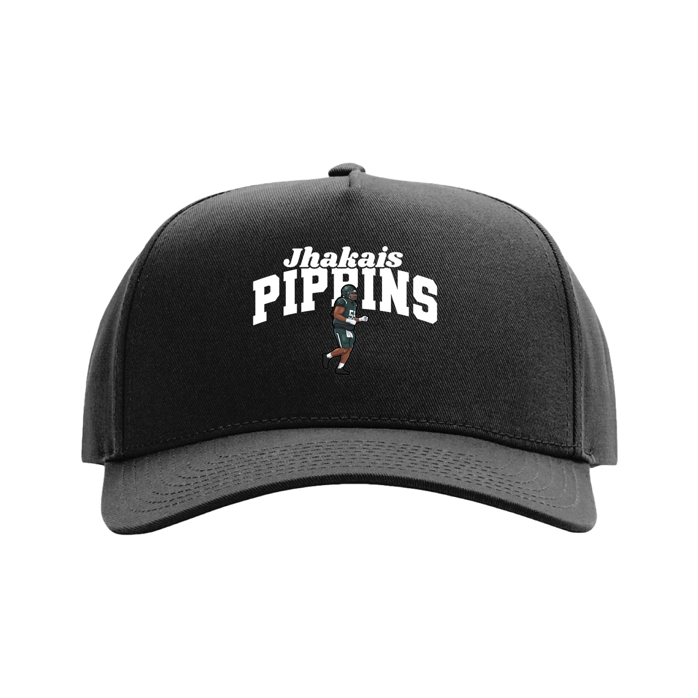 Full Fabric Five-Panel Champ Cap — Signature Arch in Black