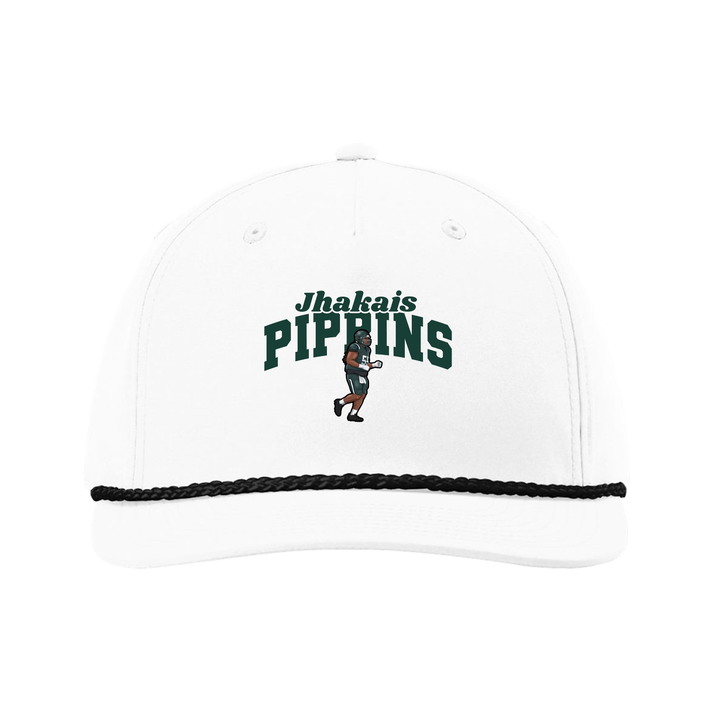 Five-Panel Classic Rope Cap — Signature Arch in White