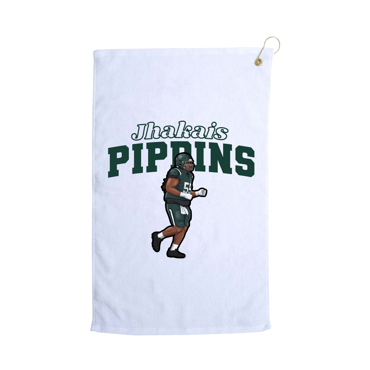 Golf Towel — Name Arch in White