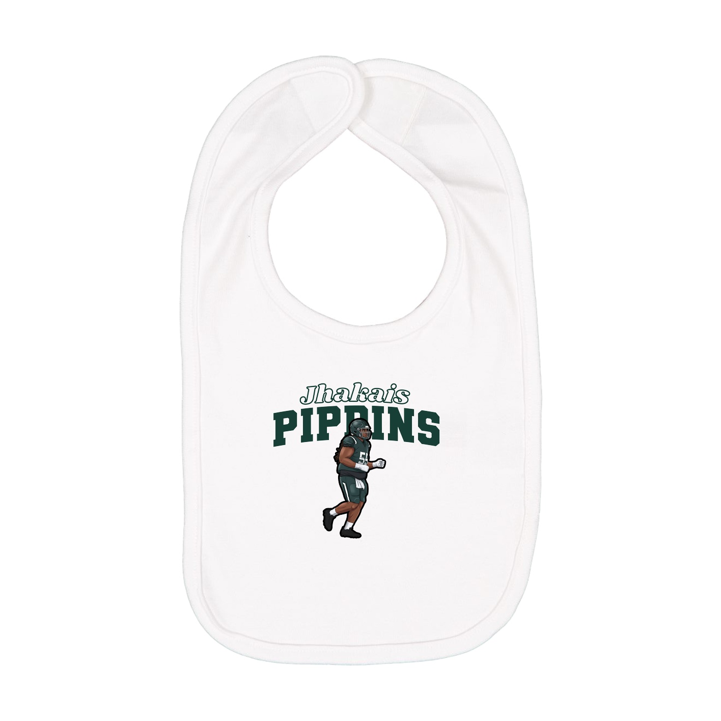 Infant Bib — Name Arch in White
