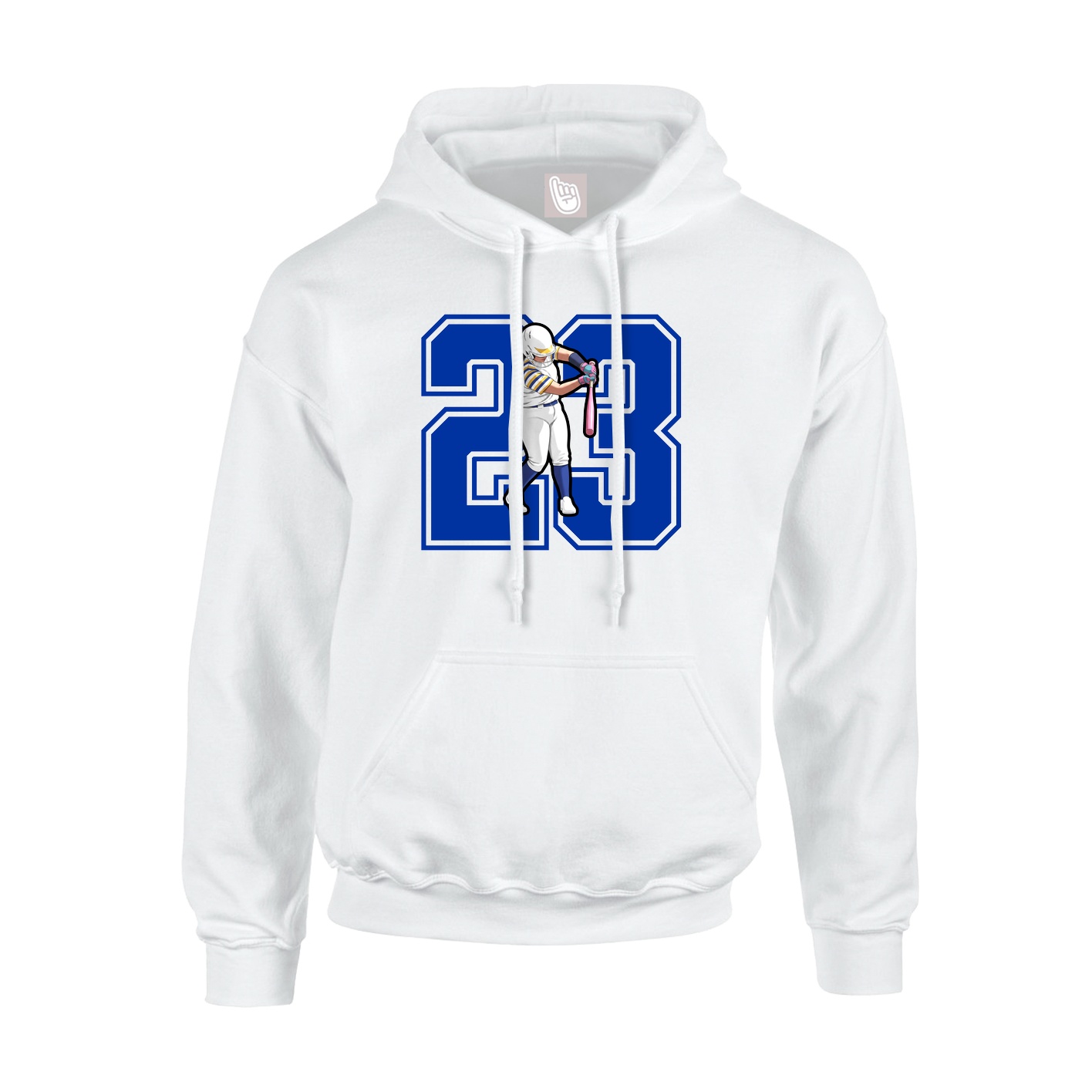 Youth Hoodie — Number in White