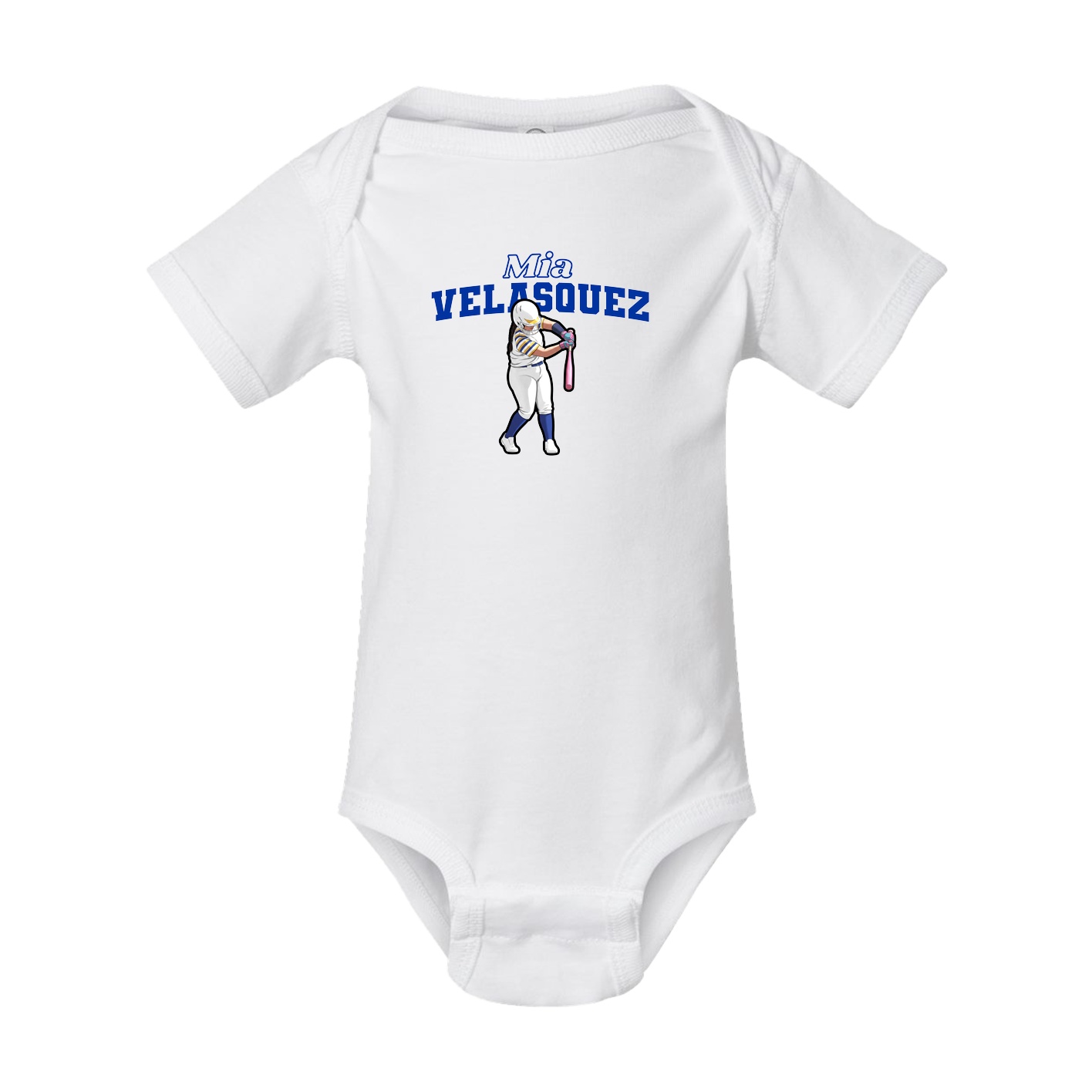 Baby Onesie — Name Arch in White
