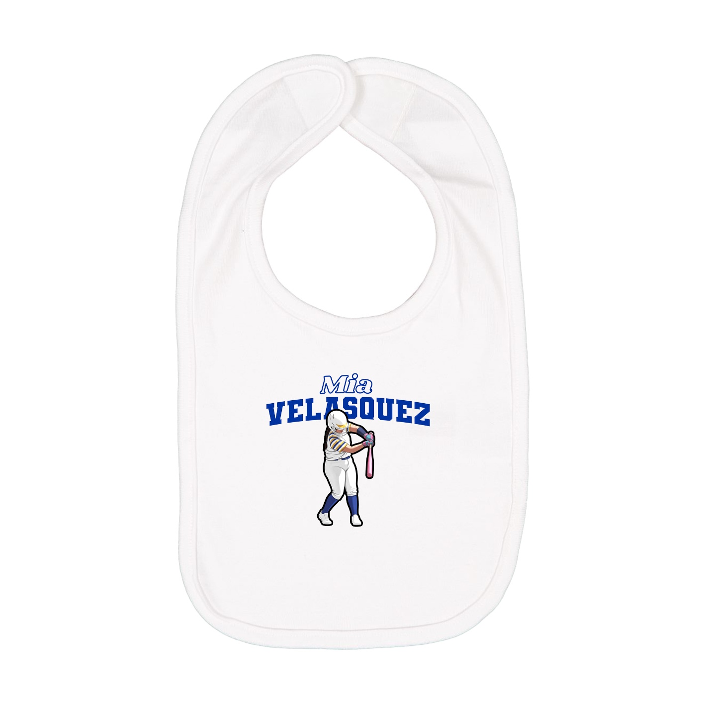 Infant Bib — Name Arch in White