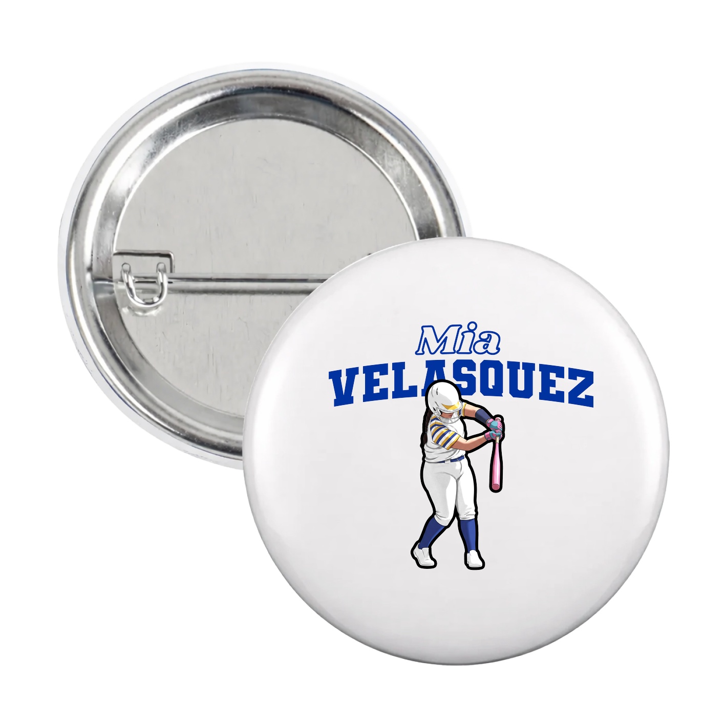 Game Day Button — Name Arch in White