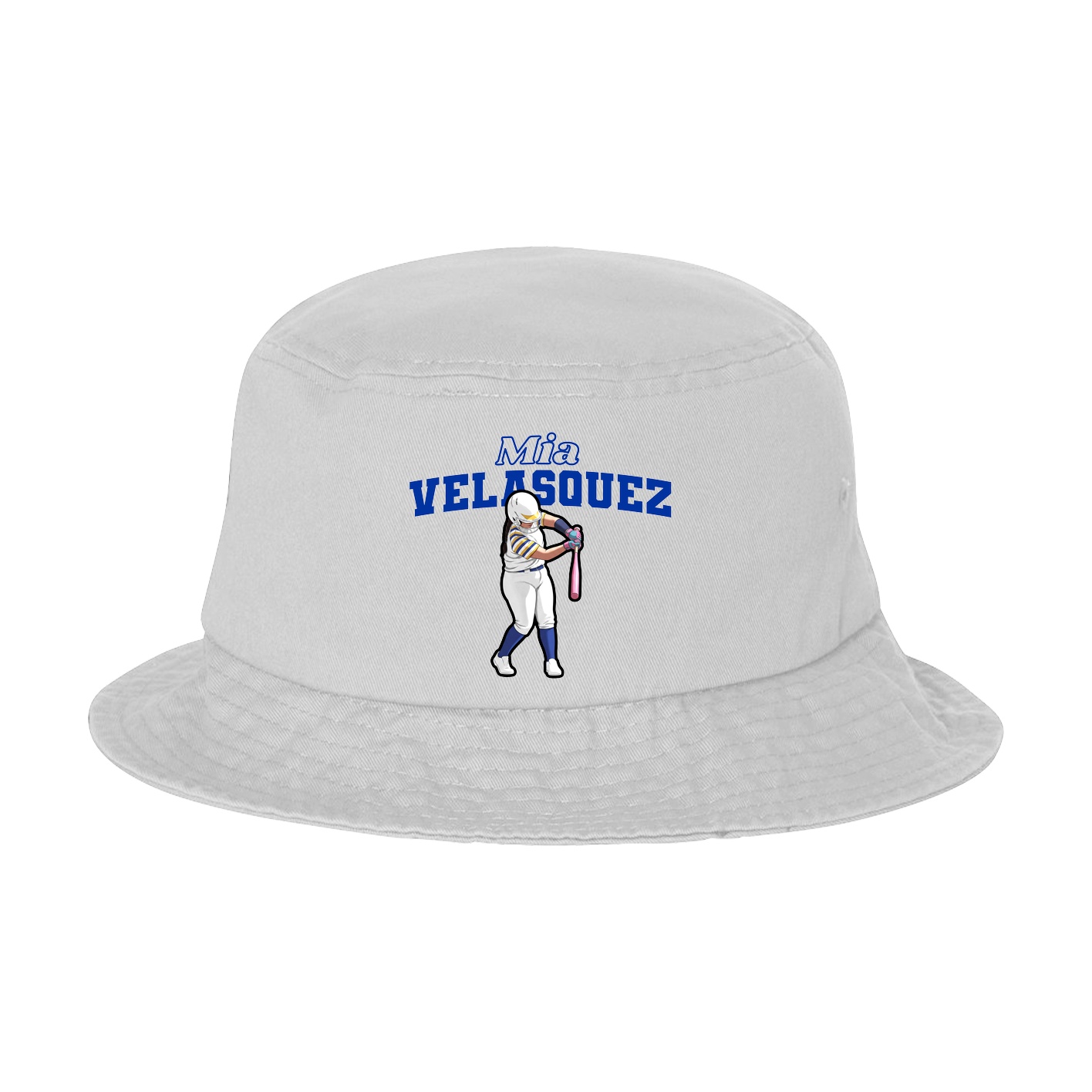 Bucket Cap — Name Arch in White