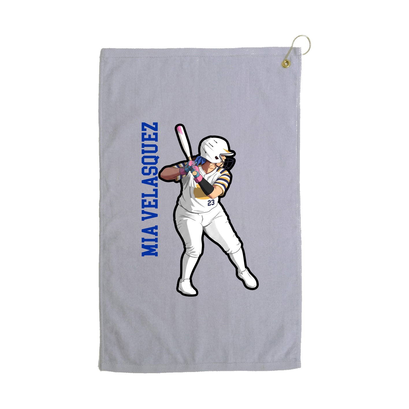Golf Towel — Name Vertical in Grey
