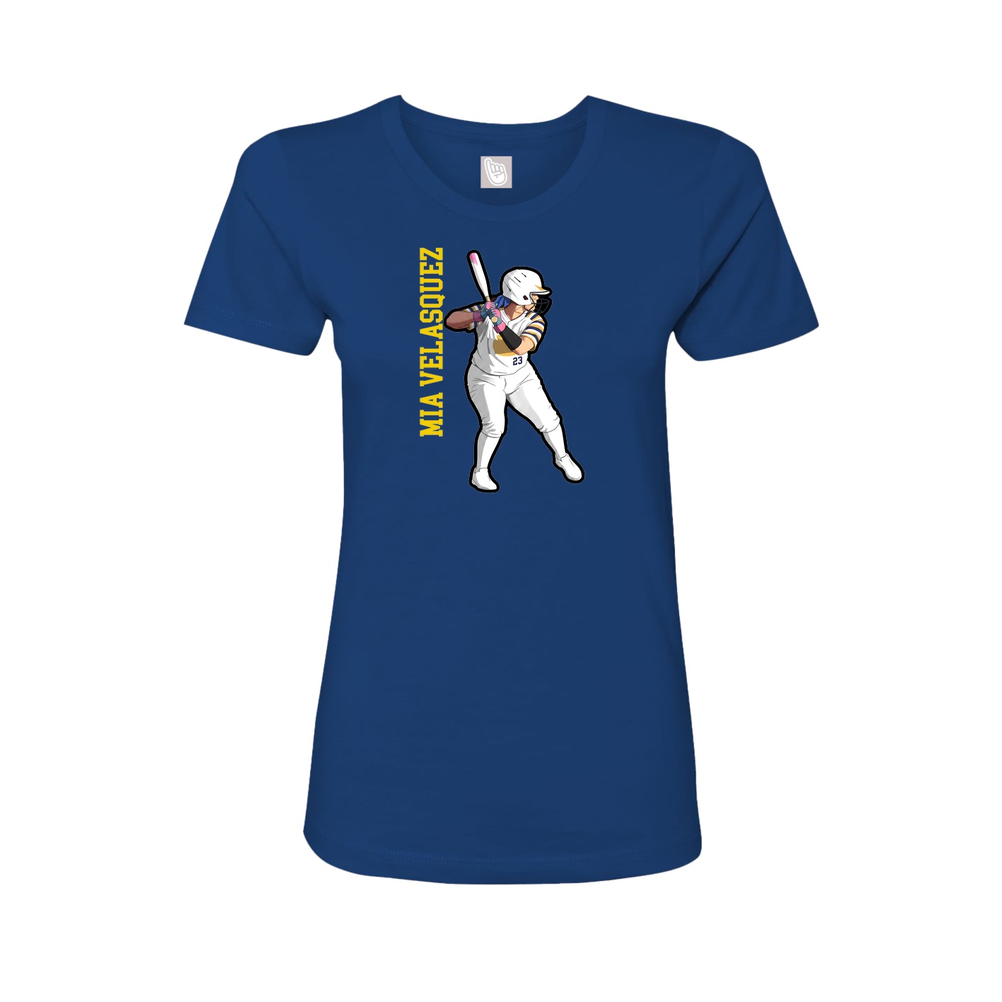Womens Tee — Name Vertical in Royal