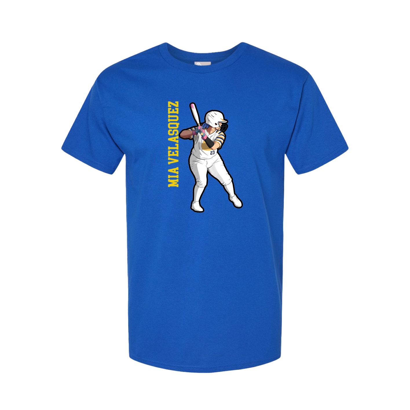 Youth Tee — Name Vertical in Royal