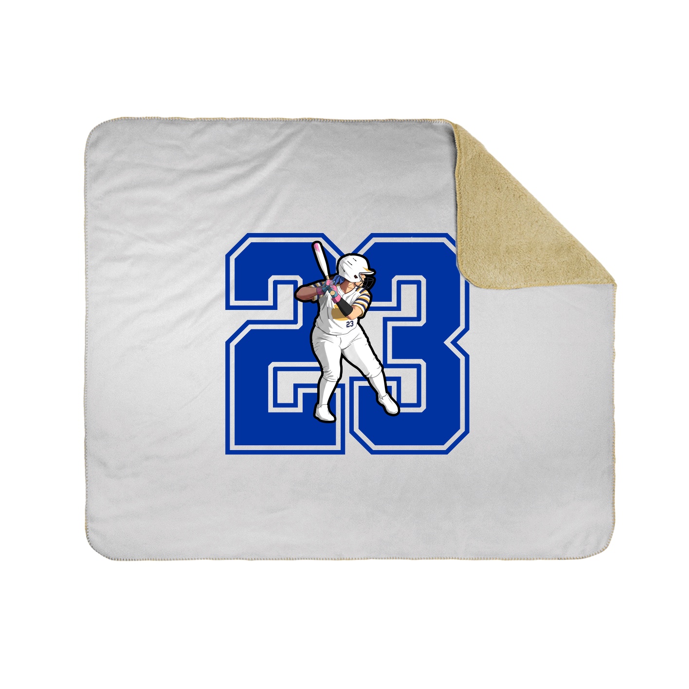 Throw Blanket — Number in White