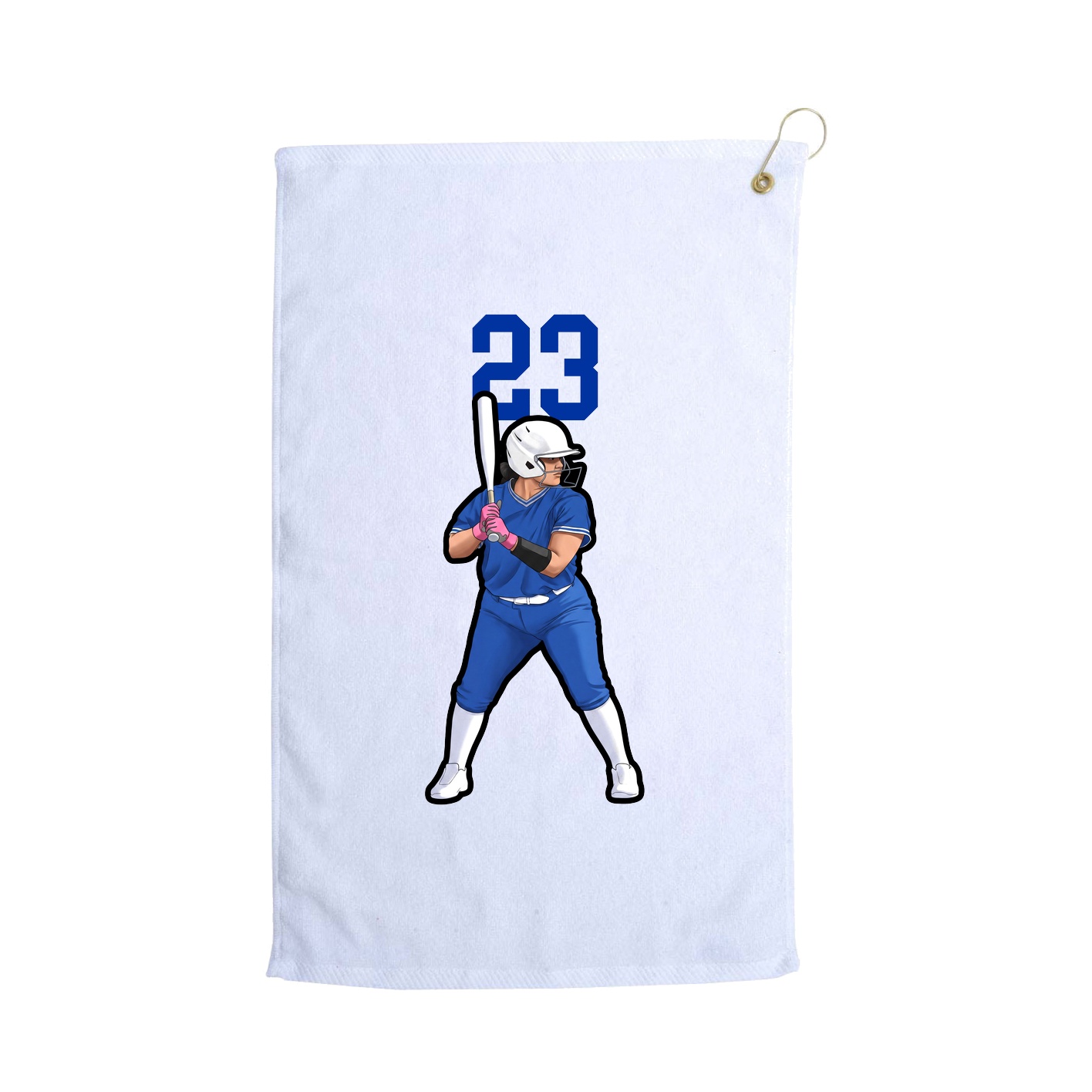 Golf Towel — Number Top in White