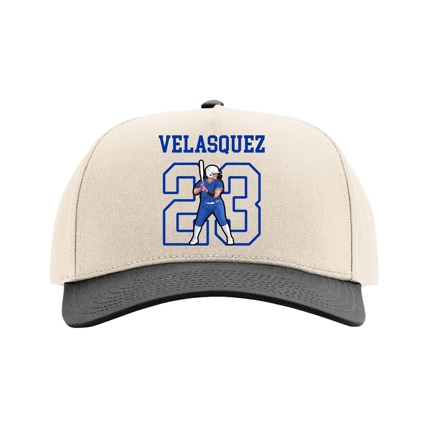 Full Fabric Five-Panel Champ Cap — Shirsey in Cream/Black