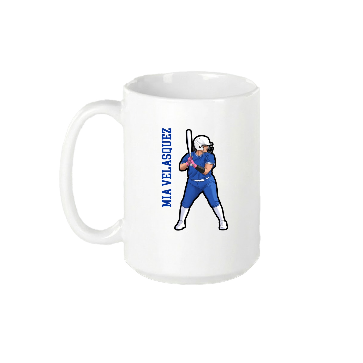 15oz Coffee Mug — Name Vertical in White