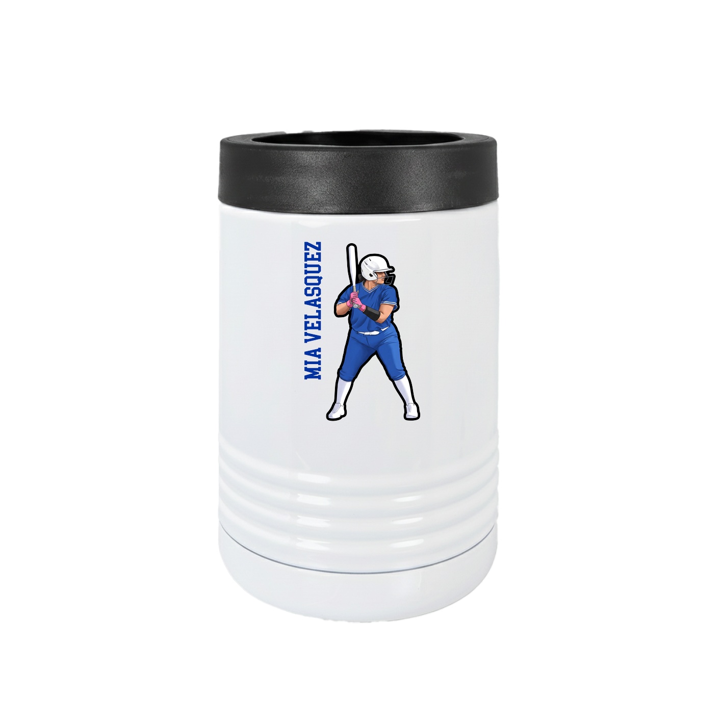 Beverage Holder — Name Vertical in White