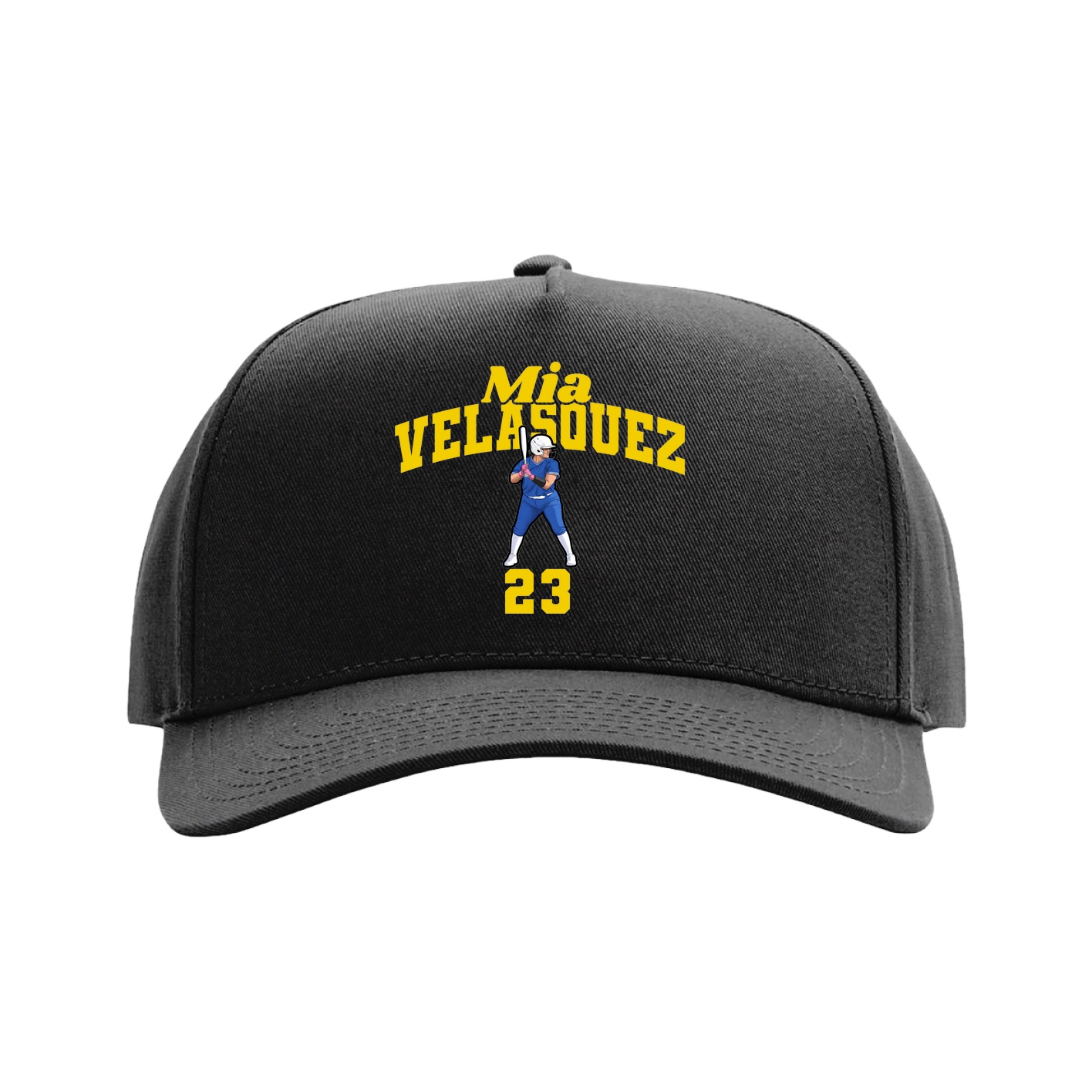 Full Fabric Five-Panel Champ Cap — Signature Arch in Black