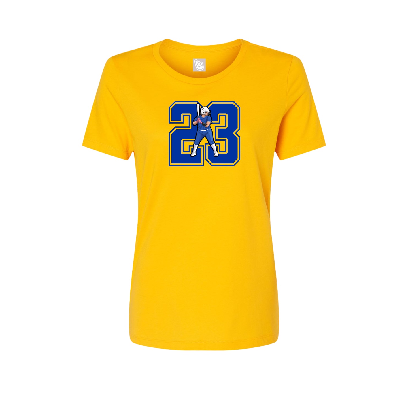 Womens Tee — Number in Gold
