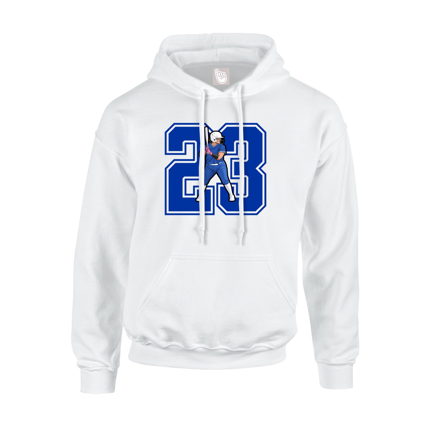 Youth Hoodie — Number in White