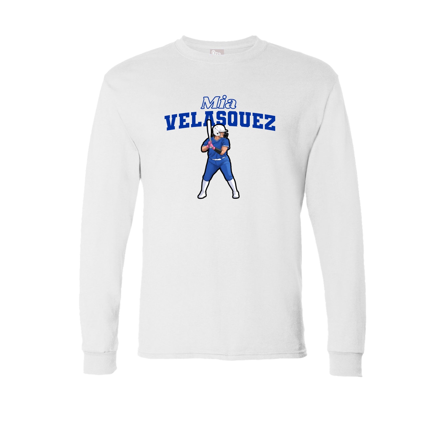 Long Sleeve Tee — Name Arch in White