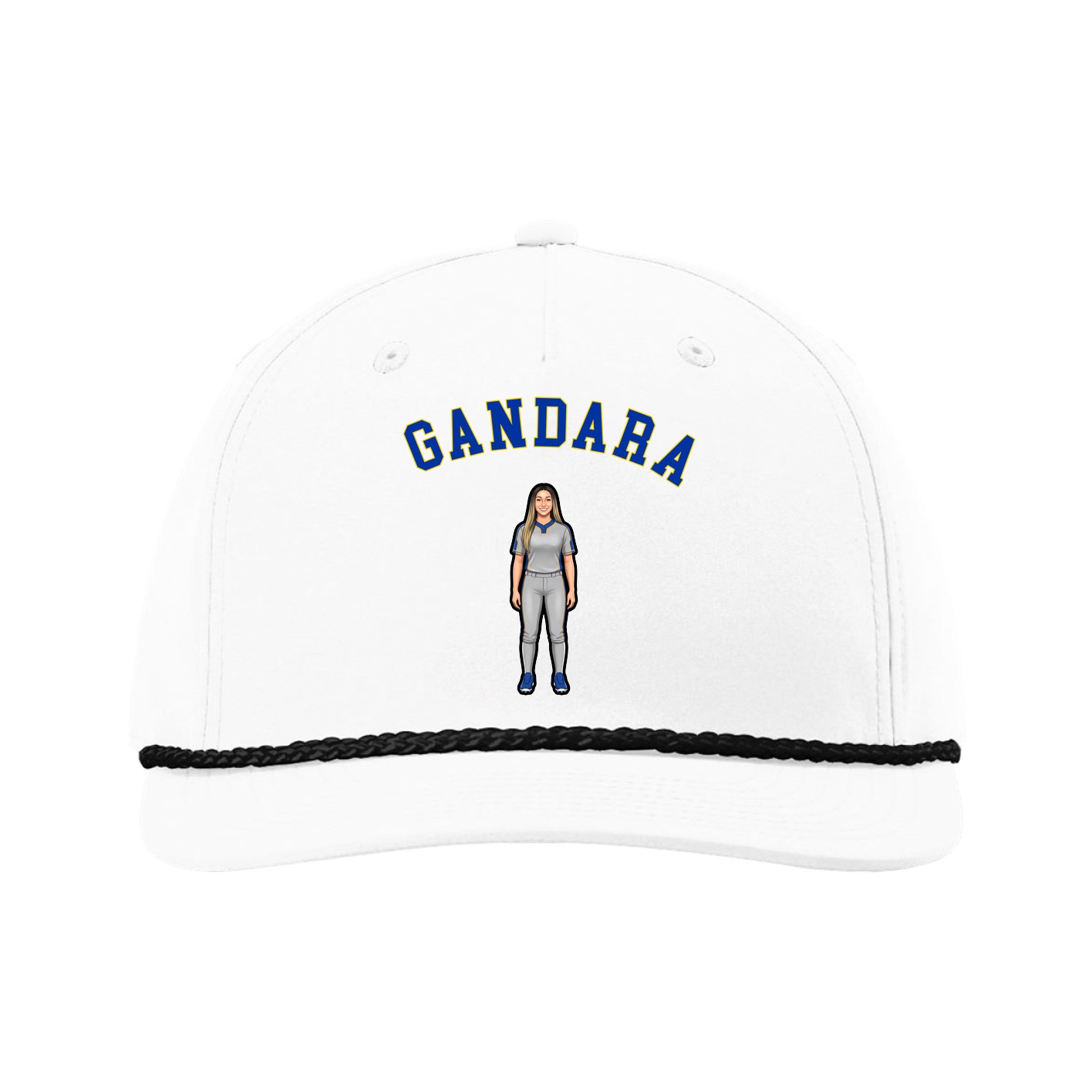 Five-Panel Classic Rope Cap — Shirsey Arch in White