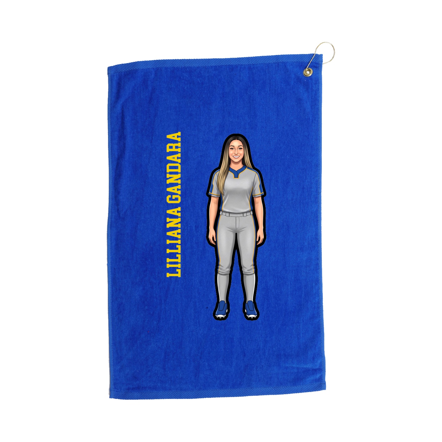 Golf Towel — Name Vertical in Royal