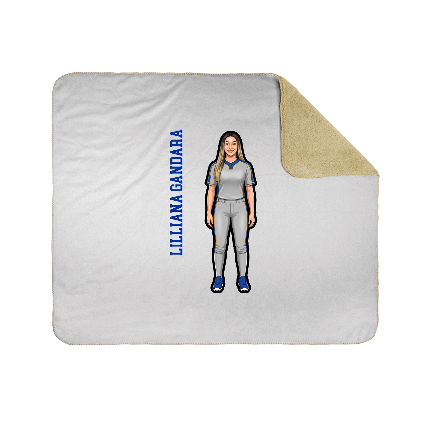 Throw Blanket — Name Vertical in White