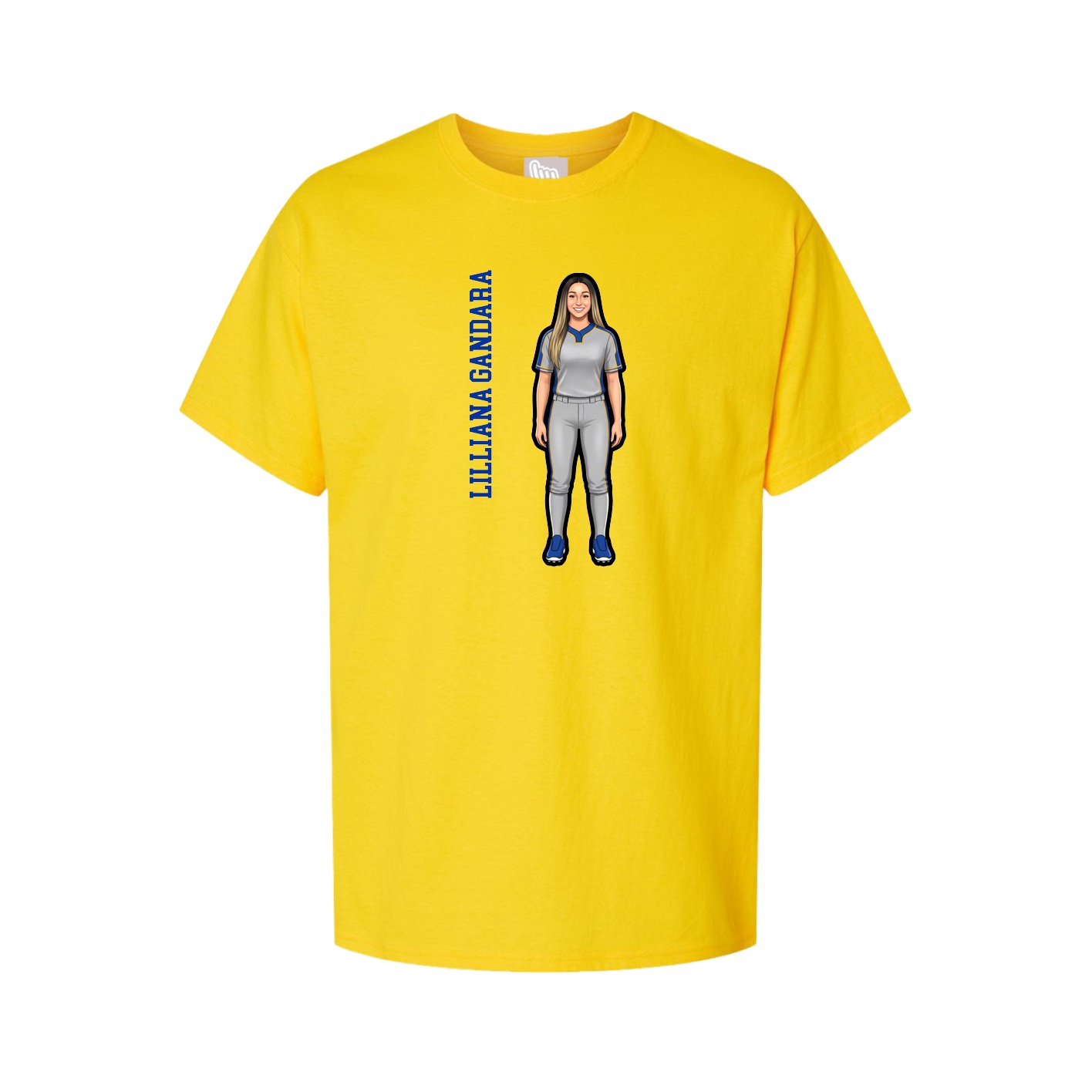Youth Tee — Name Vertical in Gold